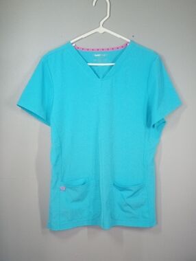 HeartSoul Women's V-Neck Scrub Top in Turquoise
